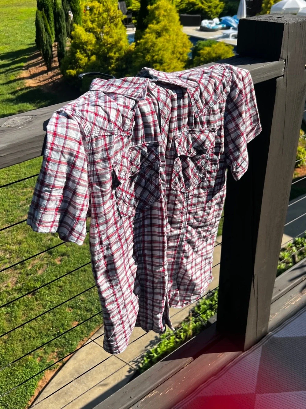 True Religion Plaid Pearl Snap Western Shirt Men’s Large Cowboy Rodeo